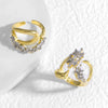 Wholesale Double Layer Ear Clip Without Ear Holes Copper 18K Gold Plated Geometric Style Earrings