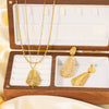 Wholesale Double Layer Leaf Pendant Stainless Steel Jewelry Set For Women With 18K Gold Plated Vacuum Plating And Geometric Design