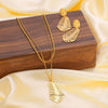 Wholesale Double Layer Leaf Pendant Stainless Steel Jewelry Set For Women With 18K Gold Plated Vacuum Plating And Geometric Design