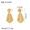 Wholesale Double Layer Leaf Pendant Stainless Steel Jewelry Set For Women With 18K Gold Plated Vacuum Plating And Geometric Design