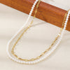 Wholesale Double Layer Necklace Handmade With Glass Beads And Copper In Geometric Style For Women