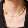 Wholesale Double Layer Necklace Handmade With Glass Beads And Copper In Geometric Style For Women