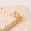Wholesale Double Layer Round Stainless Steel Diamond Ring For Women With Geometric Style And Electroplating Treatment