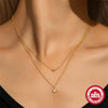 Wholesale Double Layer Small Silver Ball Pendant Necklace In S925 Sterling Silver With Geometric Pattern And Electroplating For Women