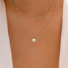 Wholesale Double Layer Stacked Freshwater Pearl Necklace Copper Light Luxury Geometric Clavicle Chain For Women