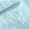 Wholesale Double Layer Stacked Freshwater Pearl Necklace Copper Light Luxury Geometric Clavicle Chain For Women