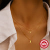 Wholesale Double Layer Stacked Star Moon Necklace In 925 Sterling Silver With Electroplating Treatment For Women