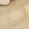 Wholesale Double Layer Stacked Women's Necklace Stainless Steel Geometric Electroplated Design