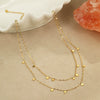 Wholesale Double Layer Stacked Women's Necklace Stainless Steel Geometric Electroplated Design