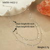 Wholesale Double Layer Stacked Women's Necklace Stainless Steel Geometric Electroplated Design