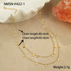 Wholesale Double Layer Stacked Women's Necklace Stainless Steel Geometric Electroplated Design