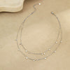 Wholesale Double Layer Stacked Women's Necklace Stainless Steel Geometric Electroplated Design