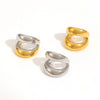 Wholesale Double Layer Titanium Steel Ear Clip Earrings With Geometric Pattern And Electroplating Simple Style