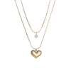 Wholesale Double Layer Titanium Steel Heart Shaped Love Pendant Clavicle Chain For Women With Niche Design Sense