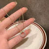 Wholesale Double Ring Necklace 925 Sterling Silver Geometric Interlocking 14K Gold Plated Ochain For Women