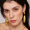 Wholesale Double Shell Long Earrings Stainless Steel Pvd Electroplated Geometric Light Luxury Women's Accessories
