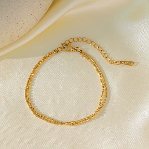 Wholesale Double Titanium Steel Electroplated Bracelet For Girls Light Luxury Style Fashion Jewelry