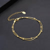 Wholesale Doublelayer Bead Chain Bracelet S925 Sterling Silver Geometric Style Electroplated