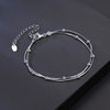 Wholesale Doublelayer Bead Chain Bracelet S925 Sterling Silver Geometric Style Electroplated