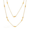 Wholesale Doublelayer Beaded Sweater Chain Light Luxury Titanium Steel Geometric Electroplated Long Necklace For Women