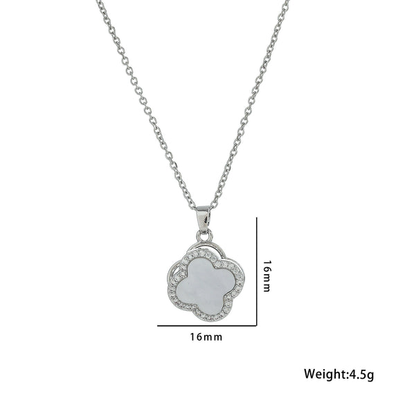 Wholesale Doublelayer Clover 360Degree Rotating Ochain Necklace Titanium Steel Electroplated In Vacuum Furnace For Women