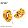 Wholesale Doublelayer Cshaped Geometric Titanium Steel Stud Earrings For Women With 18K Gold Ear Needles And Electroplating