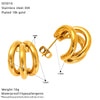 Wholesale Doublelayer Cshaped Geometric Titanium Steel Stud Earrings For Women With 18K Gold Ear Needles And Electroplating