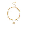Wholesale Doublelayer Diamondencrusted Devil's Eye Pendant Bracelet Electroplated Geometric Stainless Steel For Women