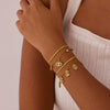 Wholesale Doublelayer Diamondencrusted Devil's Eye Pendant Bracelet Electroplated Geometric Stainless Steel For Women