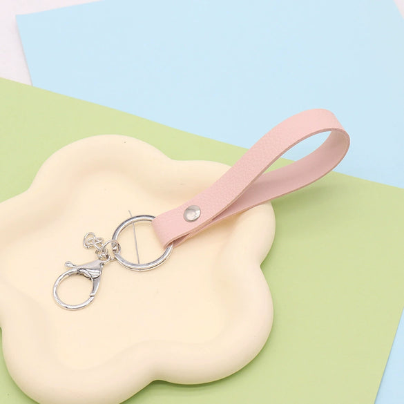 Wholesale Doublelayer Doublesided Pu Leather Modern Minimalist Key Chain Pendant