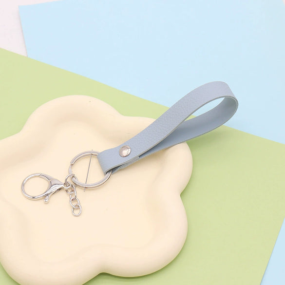 Wholesale Doublelayer Doublesided Pu Leather Modern Minimalist Key Chain Pendant