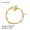 Wholesale Doublelayer Flat Snake And Cuban Chain Goldplated Stainless Steel Cross Bracelet With Geometric Pattern And Vacuum Plating In 18K Furnace For Women And Unisex