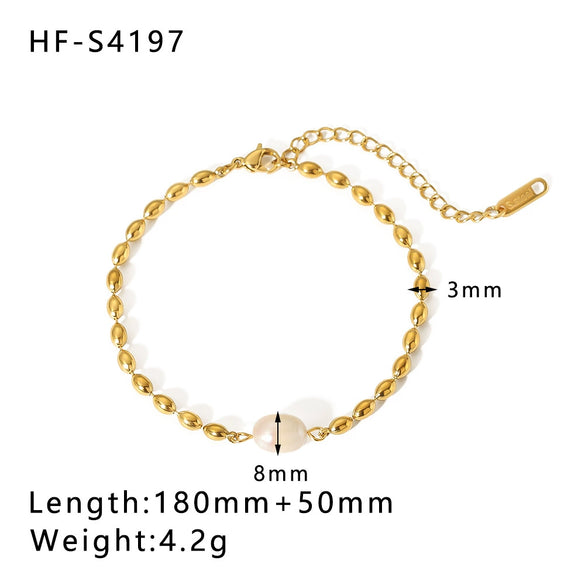 Wholesale Doublelayer Flat Snake And Cuban Chain Goldplated Stainless Steel Cross Bracelet With Geometric Pattern And Vacuum Plating In 18K Furnace For Women And Unisex