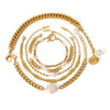 Wholesale Doublelayer Flat Snake And Cuban Chain Goldplated Stainless Steel Cross Bracelet With Geometric Pattern And Vacuum Plating In 18K Furnace For Women And Unisex