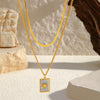 Wholesale Doublelayer Geometric Shell Stainless Steel Electroplated Necklace For Women