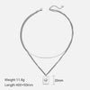 Wholesale Doublelayer Geometric Square Shell Necklace For Women Stainless Steel And Titanium Steel Electroplated Design