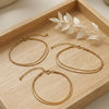 Wholesale Doublelayer Stackable Geometric Round Bead Snake Chain Bracelet Stainless Steel 18K Gold Plated For Women
