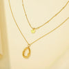 Wholesale Doublelayer Stainless Steel And Titanium Steel Oshaped Oval Circle Necklace With Geometric Design For Women Electroplated