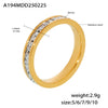 Wholesale Doublelayer Zircon Food Finger Ring In Light Luxury Style Made Of Stainless Steel With 18K Real Gold Plated And Geometric Shape