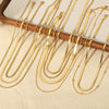 Wholesale Doublelayered Geometric Stainless Steel Blade Chain Necklace For Women With Pvd Furnace Vacuum Real Gold Plating