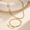 Wholesale Doublelayered Snake Bone Chain Necklace For Women Geometric Retro Gold Electroplated Calendering Chain