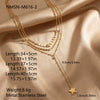 Wholesale Doublelayered Tassel Geometric Stainless Steel Necklace With Electroplating Design For Women