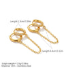 Wholesale Doublering Diamondencrusted Chain Earrings For Women Titanium Steel Electroplated Highend Style