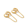 Wholesale Doublering Diamondencrusted Chain Earrings For Women Titanium Steel Electroplated Highend Style