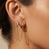Wholesale Doublering Diamondencrusted Chain Earrings For Women Titanium Steel Electroplated Highend Style