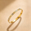 Wholesale Doublerow Full Diamond Clasp 18K Goldplated Titanium Steel Bracelet With Geometric Light Luxury Style And Polish Processing