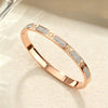 Wholesale Doublerow Full Diamond Clasp 18K Goldplated Titanium Steel Bracelet With Geometric Light Luxury Style And Polish Processing