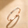 Wholesale Doublerow Full Diamond Clasp 18K Goldplated Titanium Steel Bracelet With Geometric Light Luxury Style And Polish Processing