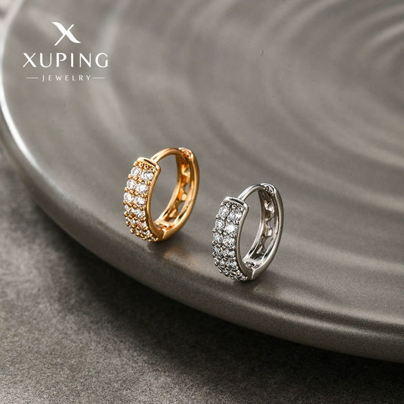 Wholesale Doublerow Zircon Earrings Alloy Electroplating Minimalist Style For Women