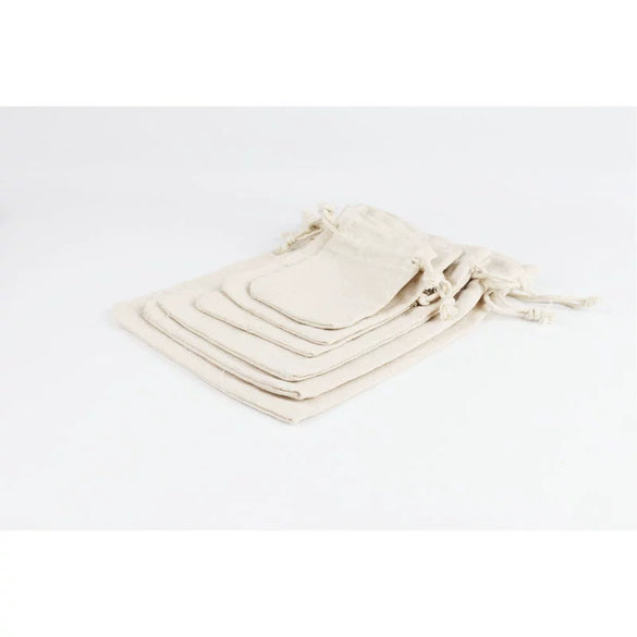 Wholesale Drawstring Cotton Cloth Jewelry Storage Bag With Silk Screen Printing